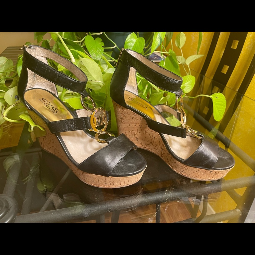 Wedge Black Sandals
